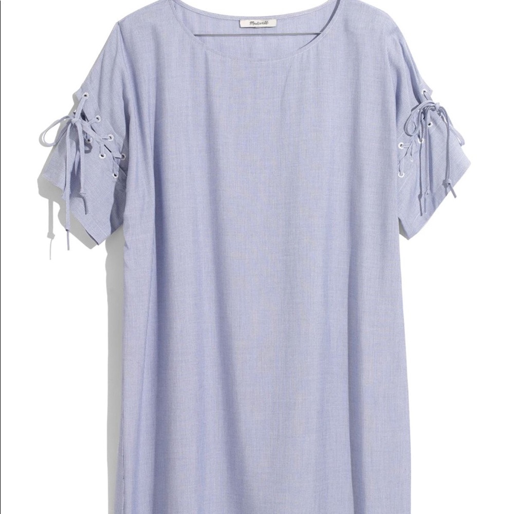 2xHP⚡️NWT⚡️ Madewell stripe lace up shirt dress - Picture 4 of 8